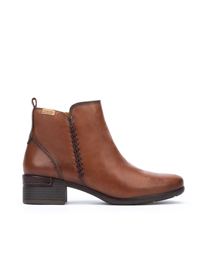 BOTINES DE MUJER CON TACÓN CÓMODO PIKOLINOS MALAGA MALAGA W6W-8950 CUERO