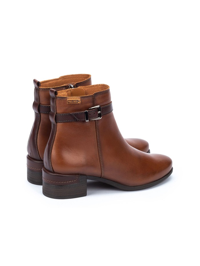 BOTINES DE MUJER CON TACÓN CÓMODO PIKOLINOS MALAGA W6W-8622C1 CUERO