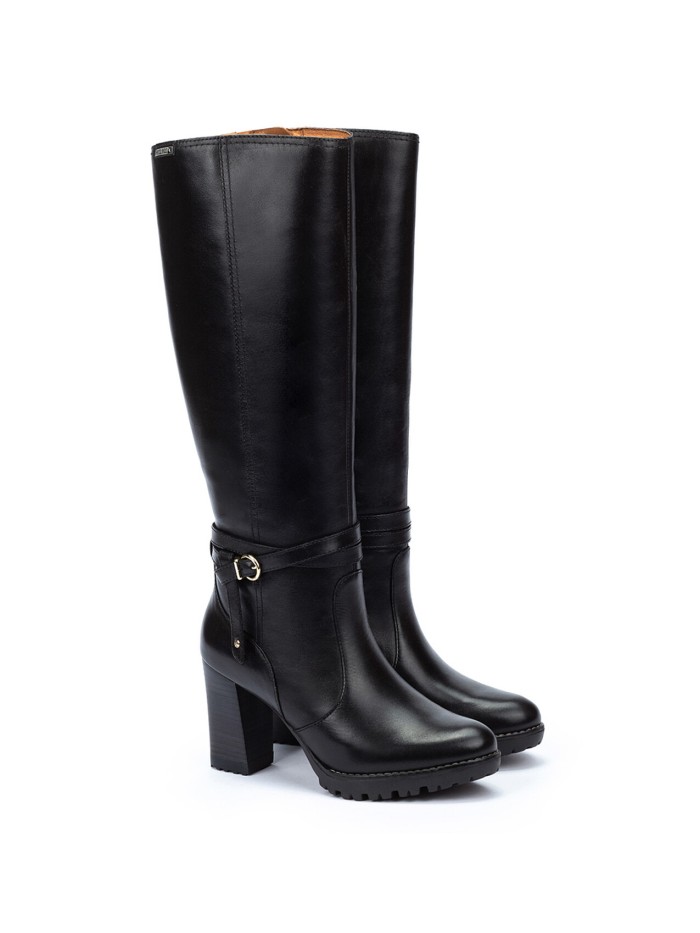 BOTAS DE TACÓN DE CAÑA ALTA MUJER PIKOLINOS CONNELLY W7M-9584 NEGRO