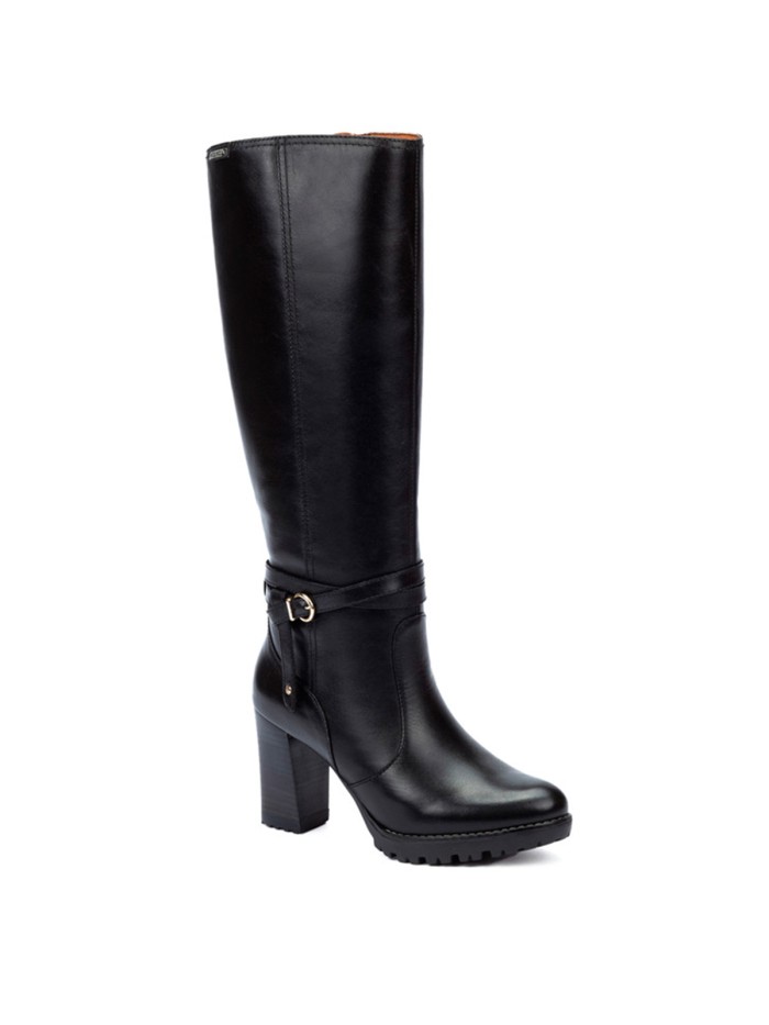 BOTAS DE TACÓN DE CAÑA ALTA MUJER PIKOLINOS CONNELLY W7M-9584 NEGRO