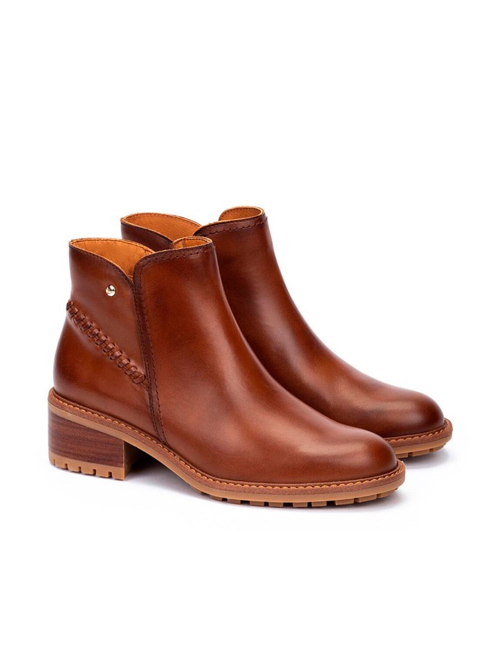 BOTINES DE TACÓN BAJO MEDINA W0D-8871 CUERO