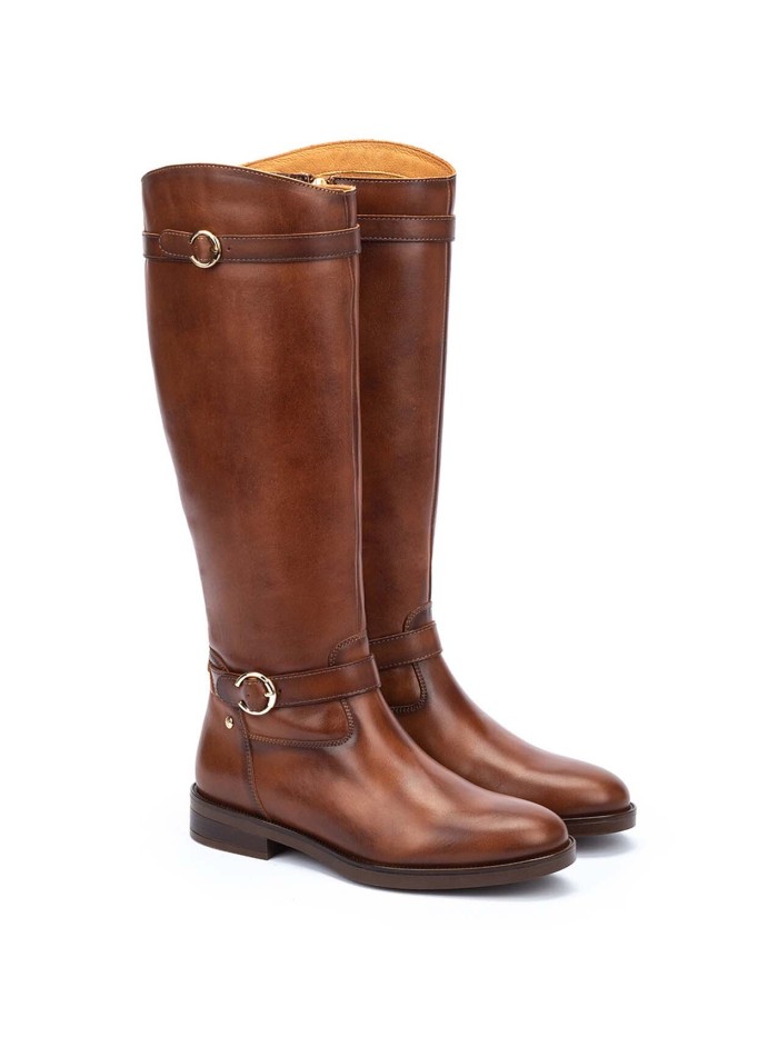 BOTAS PLANAS DE CAÑA ALTA MUJER PIKOLINOS PUERTOLLANO W3C-9632 CUERO