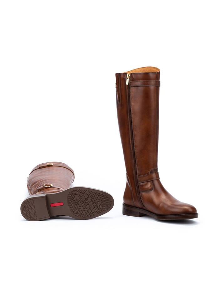 BOTAS PLANAS DE CAÑA ALTA MUJER PIKOLINOS PUERTOLLANO W3C-9632 CUERO