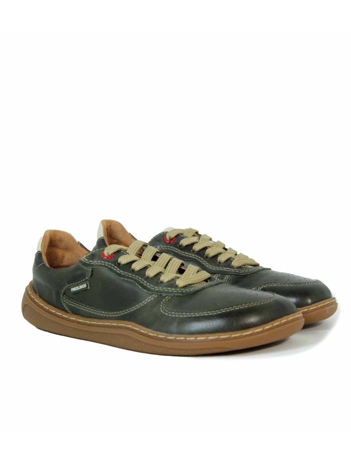 ZAPATILLAS URBANAS BAREFOOT DE PIEL CUERO PIKOLINOS ARANJUEZ  U9F-6363C1 VERDE