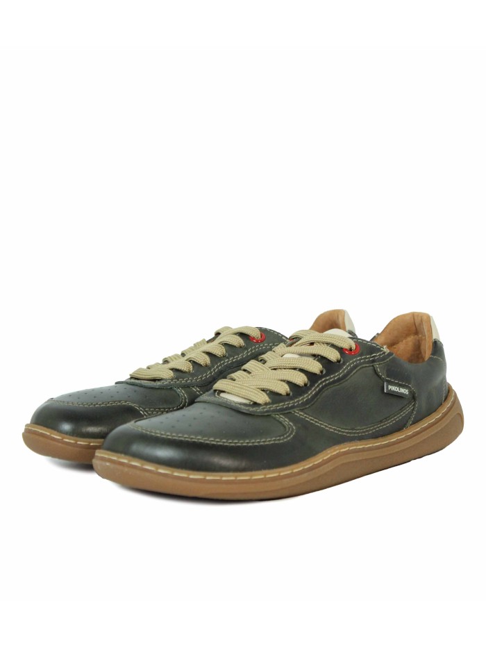ZAPATILLAS URBANAS BAREFOOT DE PIEL CUERO PIKOLINOS ARANJUEZ  U9F-6363C1 VERDE