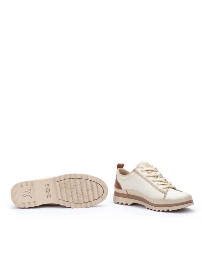 ZAPATOS DE MUJER CON CORDONES Y CREMALLERA BEIGE PIKOLINOS VIGO W3W-6979C1