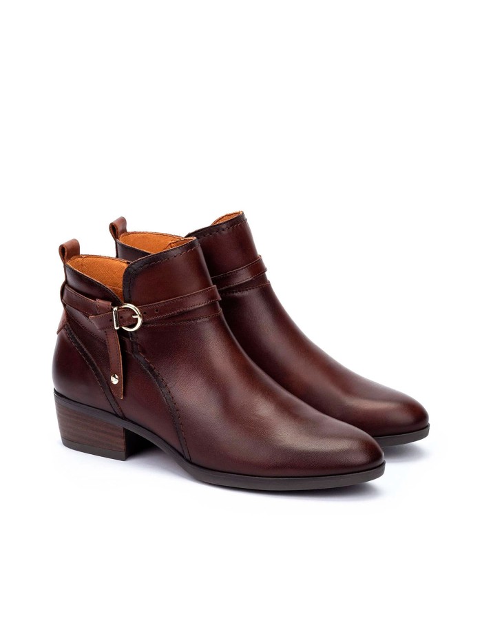 BOTÍN CÁSICO PARA MUJER CON TACÓN PIKOLINOS DAROCA W1U-8901C1 CAOBA