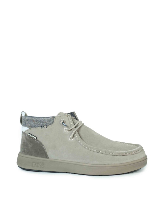 BOTÍN WALLABI DE ALGODÓN Y SERRAJE PITAS BAIKAL BEIGE