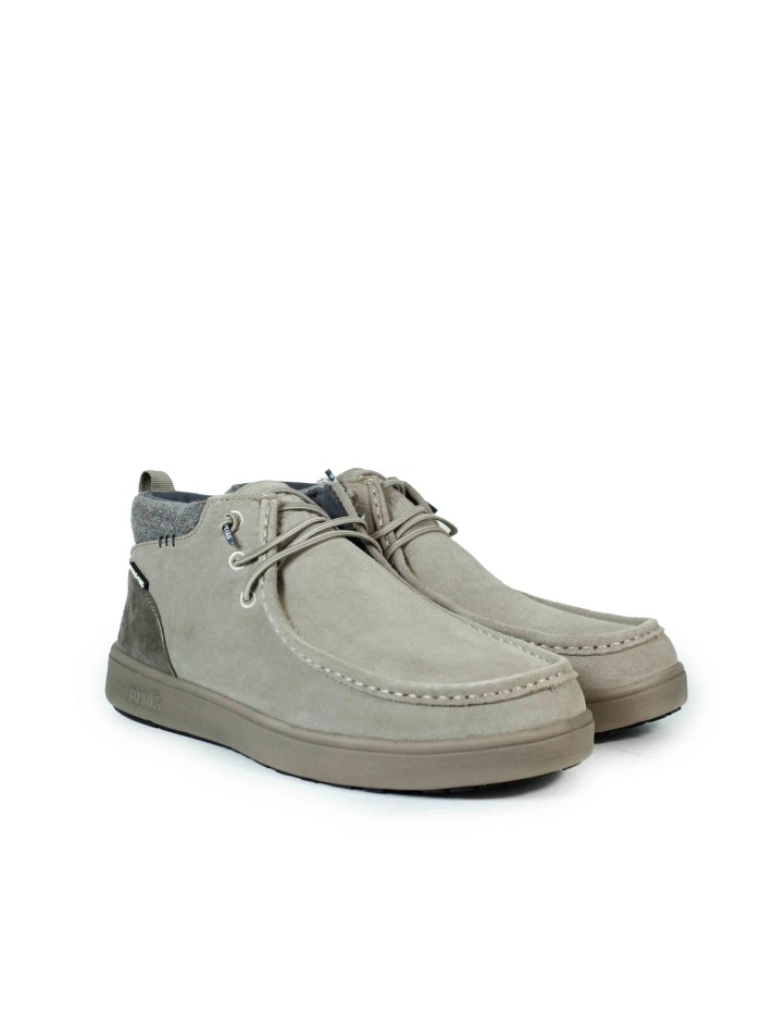 BOTÍN WALLABI DE ALGODÓN Y SERRAJE PITAS BAIKAL BEIGE