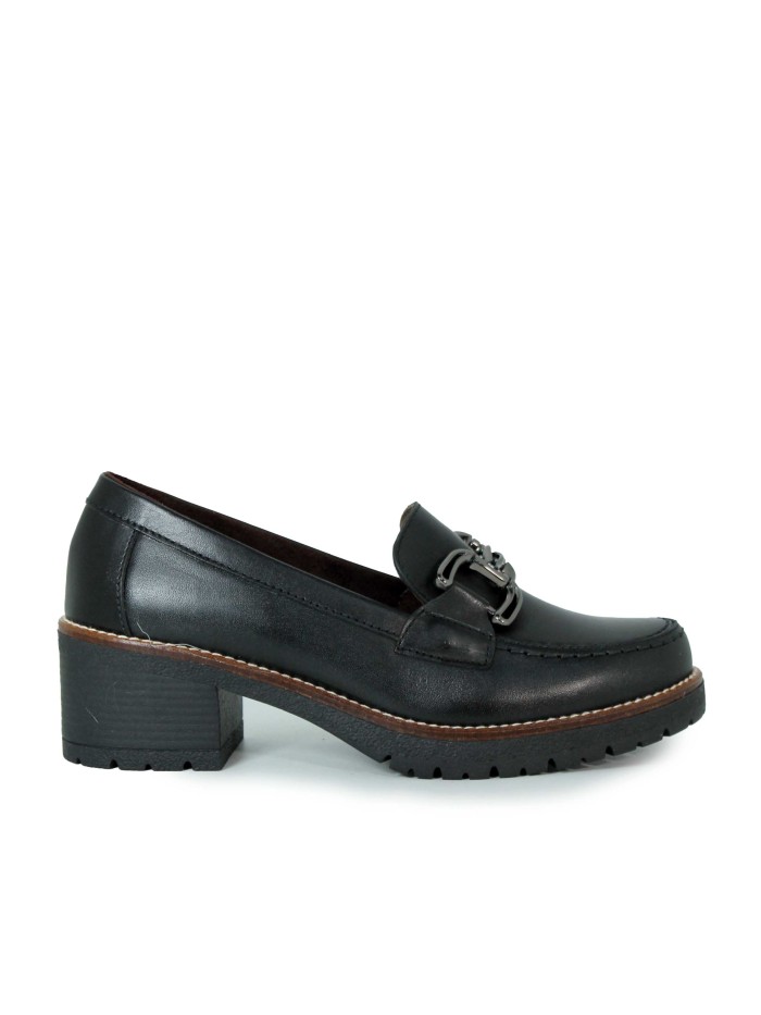 MOCASINES DE TACÓN PITILLOS MUJER 20220 NEGRO