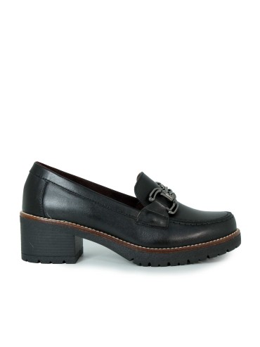 MOCASINES DE TACÓN PITILLOS MUJER 20220 NEGRO