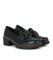 MOCASINES DE TACÓN PITILLOS MUJER 20220 NEGRO