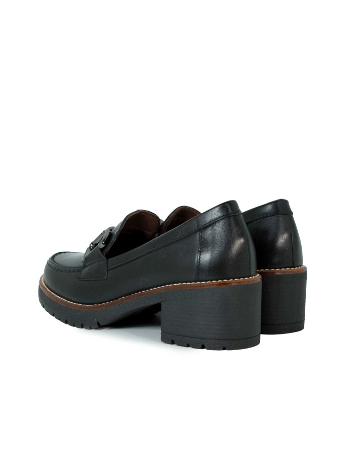 MOCASINES DE TACÓN PITILLOS MUJER 20220 NEGRO
