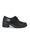 ZAPATO TIPO OXFORD CON TACÓN BAJO Y CORDONES PITILLOS 20221 NEGRO