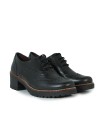 ZAPATO TIPO OXFORD CON TACÓN BAJO Y CORDONES PITILLOS 20221 NEGRO
