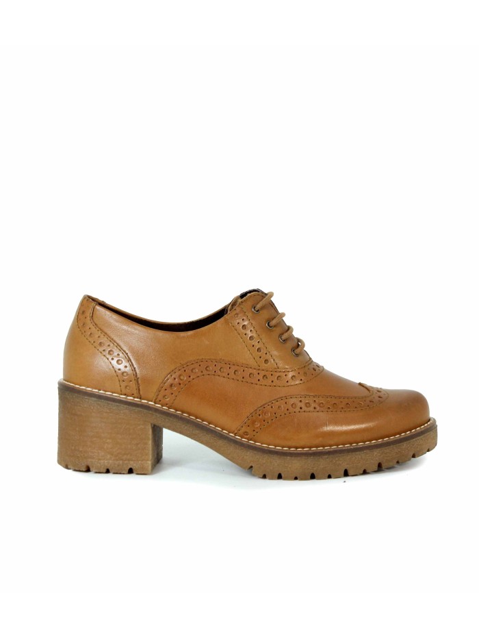 ZAPATO DE TACÓN CON CORDONES PITILLOS 20026 CUERO