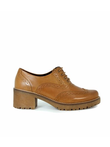ZAPATO DE TACÓN CON CORDONES PITILLOS 20026 CUERO