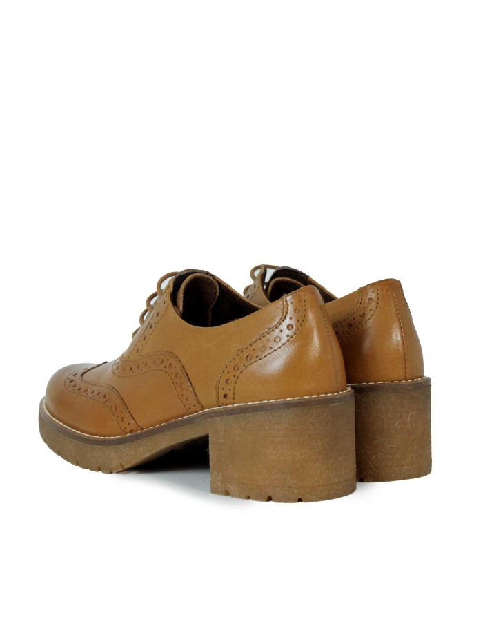 ZAPATO DE TACÓN CON CORDONES PITILLOS 20026 CUERO