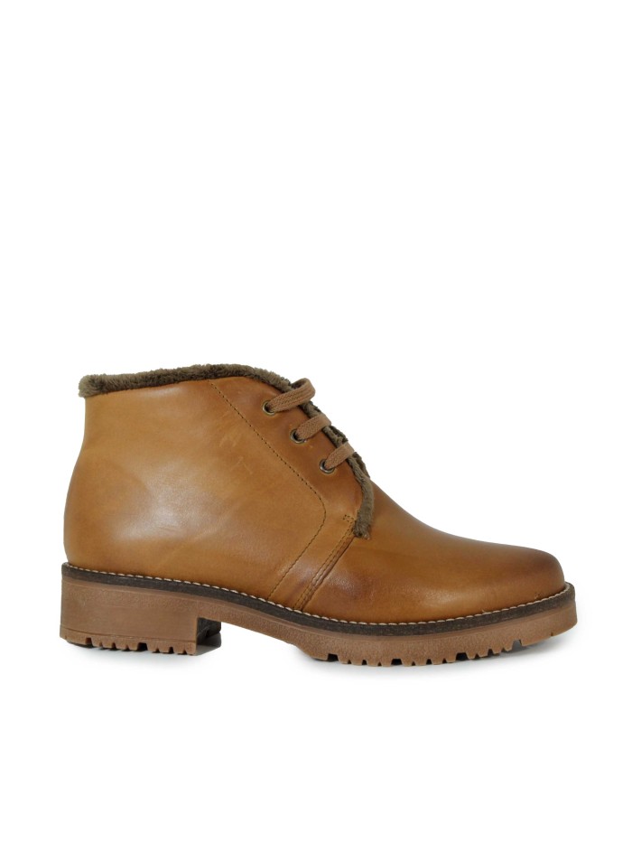 BOTINES CON FORRO DE PELO PARA MUJER PITILLOS 10085 CUERO