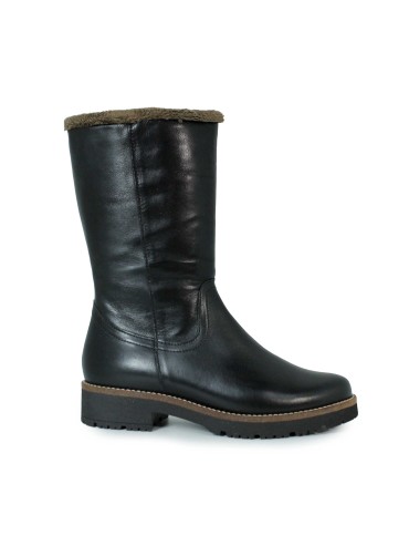 BOTA DE CAÑA MEDIA DE PIEL MUJER PITILLOS 10780 NEGRO