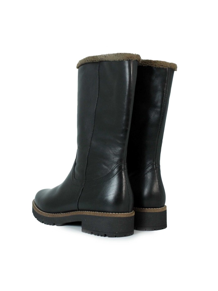 BOTA DE CAÑA MEDIA DE PIEL MUJER PITILLOS 10780 NEGRO