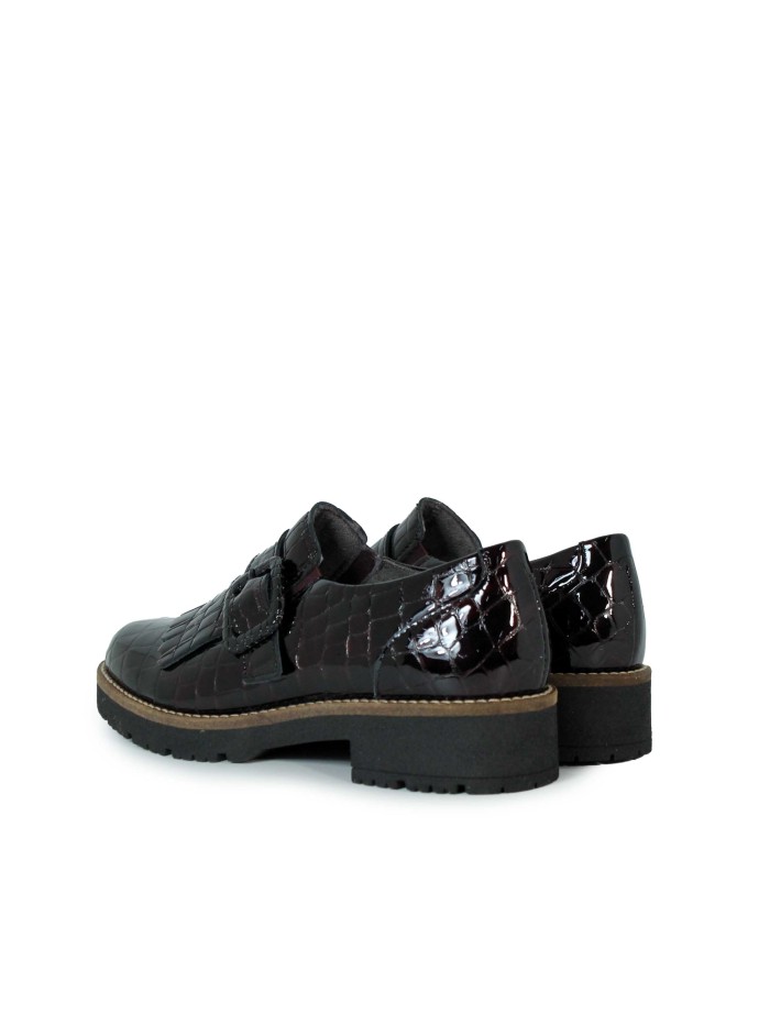 ZAPATOS DE CHAROL CON HEBILLA Y FLECOS PITILLOS 10772 BURDEOS