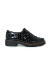 ZAPATOS TIPO MOCASÍN DE CHAROL CON HEBILLA Y FLECOS PITILLOS 10772 NEGRO