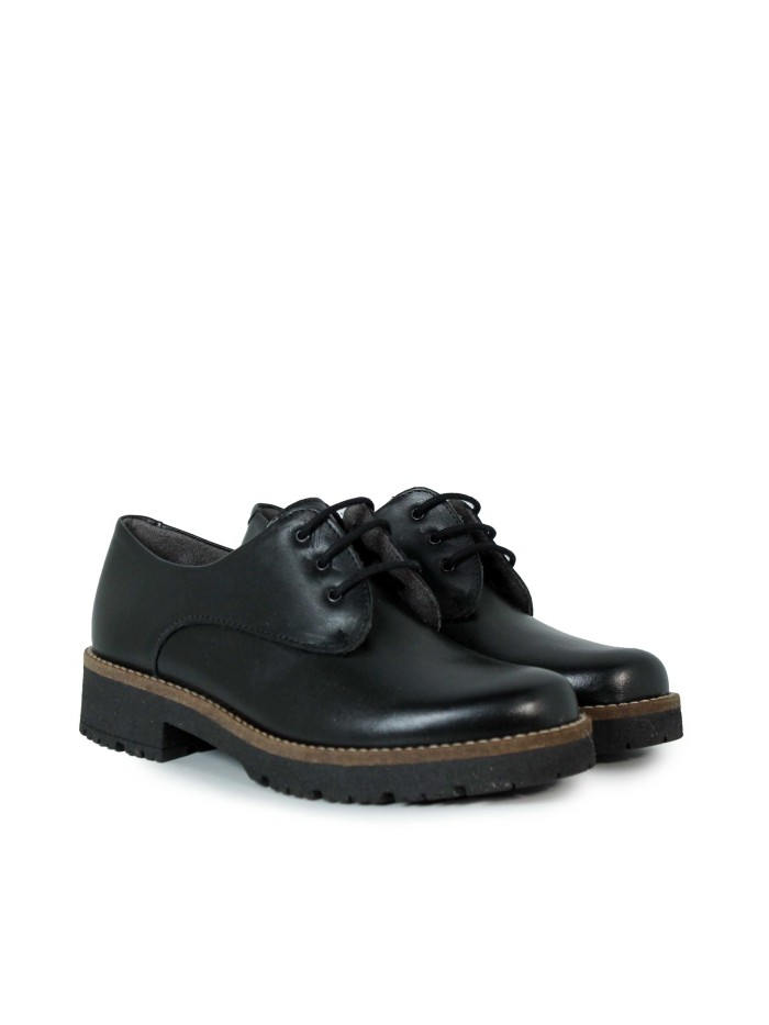 ZAPATOS DE CORDONES NEGROS PARA MUJER PITILLOS 10781