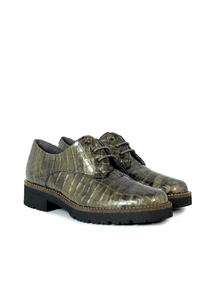 ZAPATOS DE CORDONES EN PIEL COCO PITILLOS 10771 BEIGE