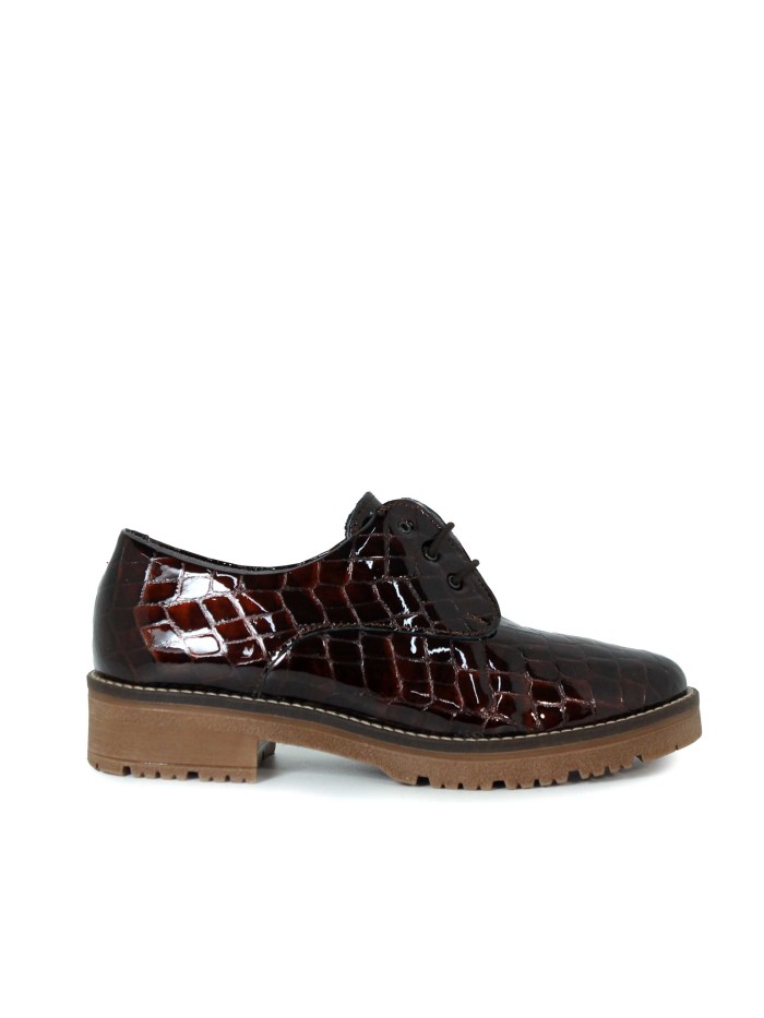 ZAPATOS DE CORDONES EN PIEL COCO PITILLOS 10081 MARRÓN