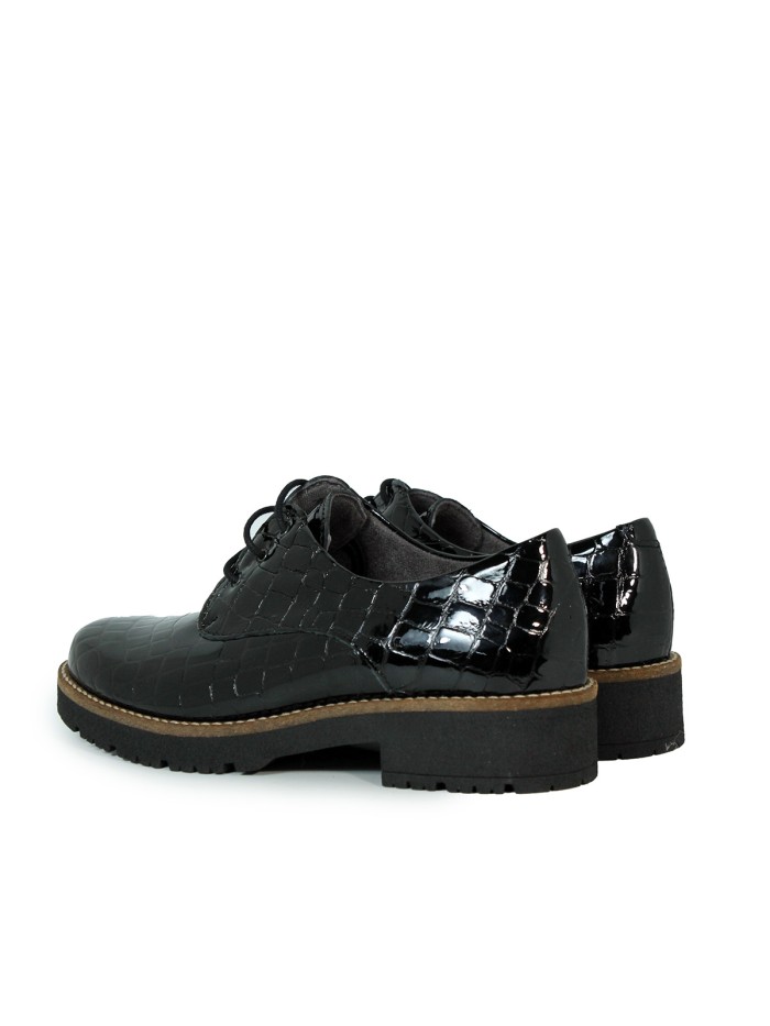 ZAPATOS DE CORDONES EN PIEL COCO PITILLOS 10771 NEGRO