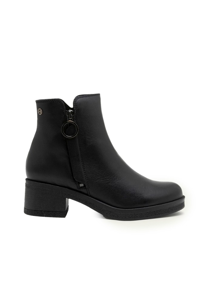 BOTINES DE PIEL CON CREMALLERA PORRONET 4732 NEGRO