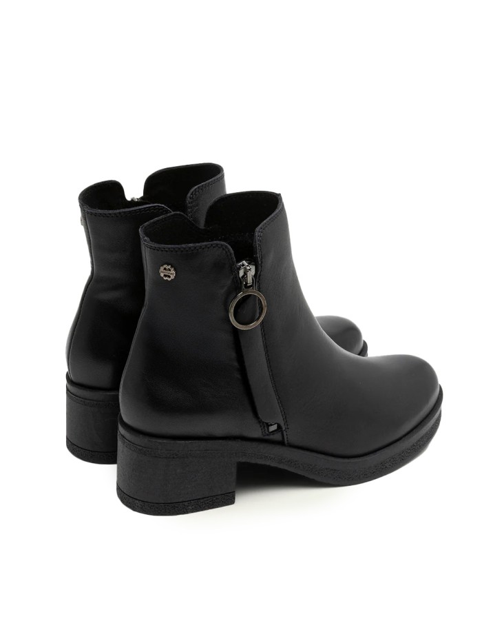 BOTINES DE PIEL CON CREMALLERA PORRONET 4732 NEGRO