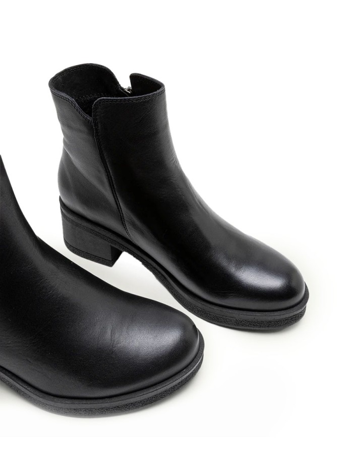 BOTINES DE PIEL CON CREMALLERA PORRONET 4732 NEGRO