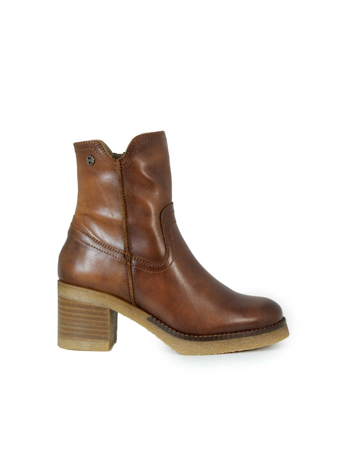 BOTINES DE PIEL CON CREMALLERA PORRONET 4762 CUERO
