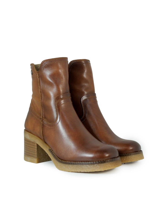 BOTINES DE PIEL CON CREMALLERA PORRONET 4762 CUERO