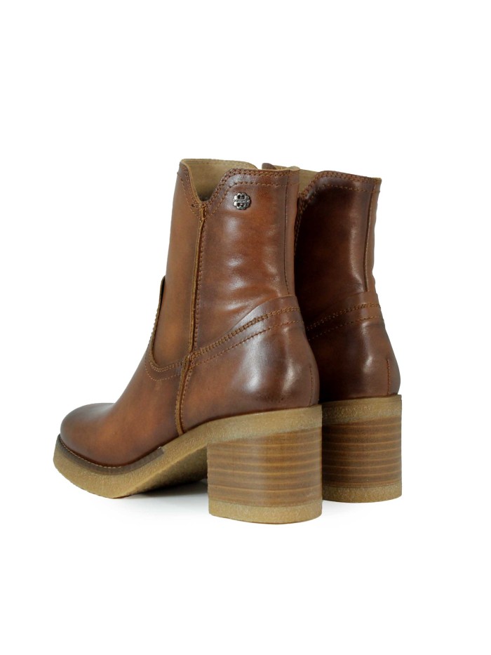 BOTINES DE PIEL CON CREMALLERA PORRONET 4762 CUERO