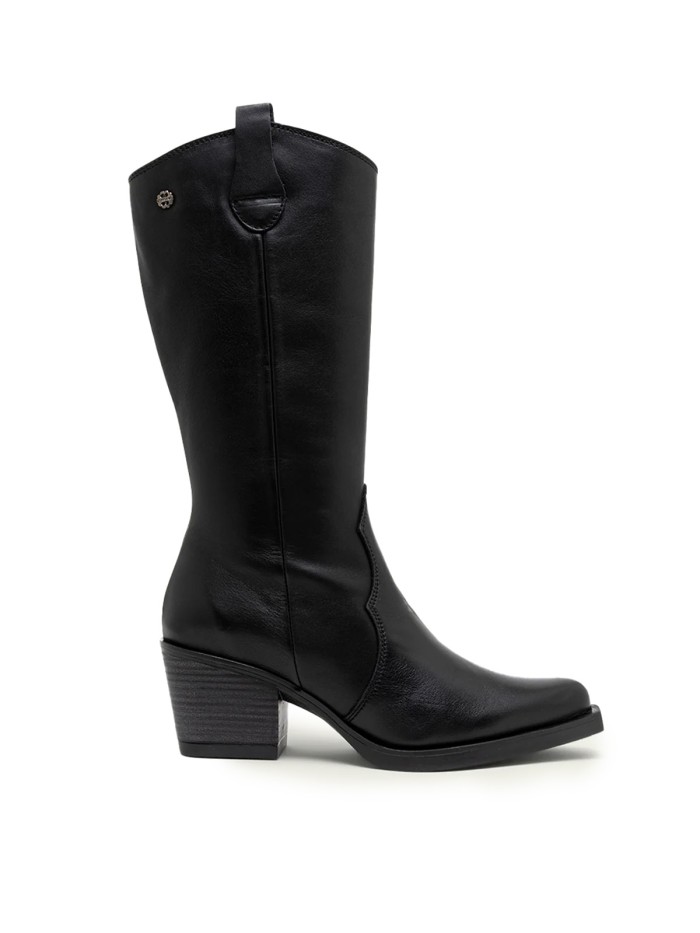 BOTA DE CAÑA ALTA TACÓN MEDIO PORRONET 4755 NEGRO
