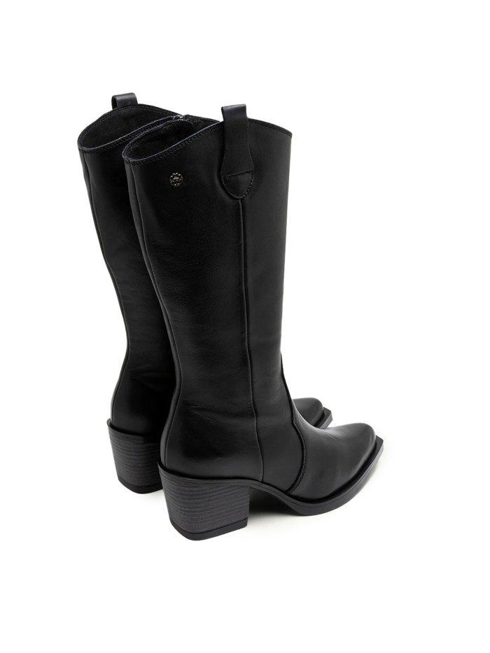 BOTA DE CAÑA ALTA TACÓN MEDIO PORRONET 4755 NEGRO