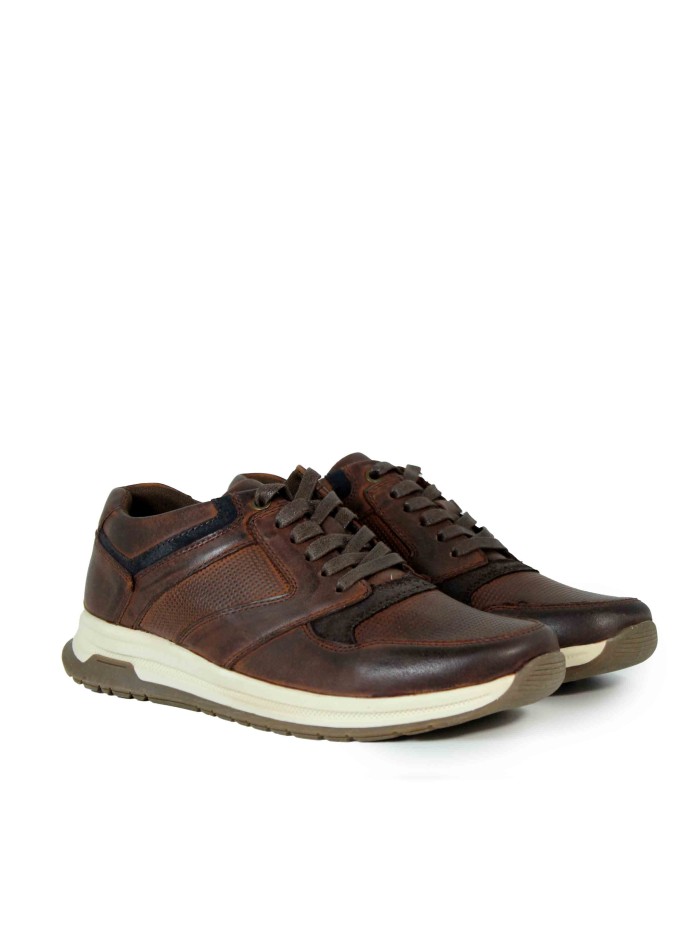 ZAPATILLAS DE PIEL CON CORDONES RHODSTOCK JACKS-10 MARRÓN