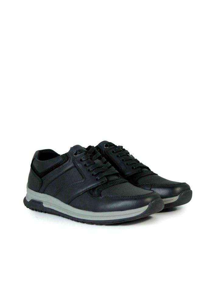 ZAPATILLAS DE PIEL CON CORDONES RHODSTOCK JACKS-10 NEGRO