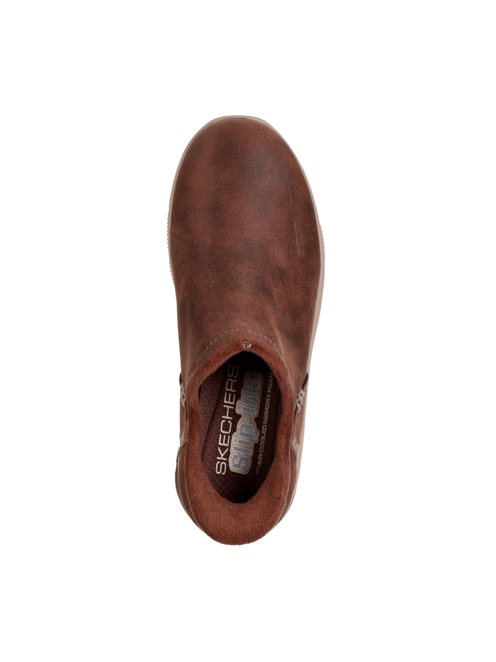 BOTÍN CON CREMALLERA EASY GOING - MODERN HOUR 167872 SKECHERS MARRÓN