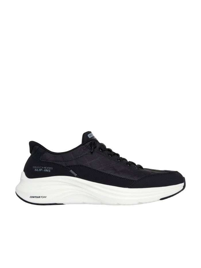 ZAPATILLAS CONFORT TOTAL Y ESTILO NEUTRO SLIP-INS: CONTOUR FOAM - COZY FIT SKECHERS BLANCO Y NEGRO