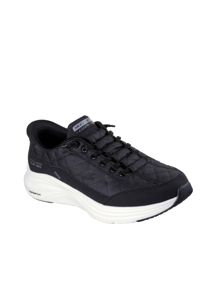ZAPATILLAS CONFORT TOTAL Y ESTILO NEUTRO SLIP-INS: CONTOUR FOAM - COZY FIT SKECHERS BLANCO Y NEGRO