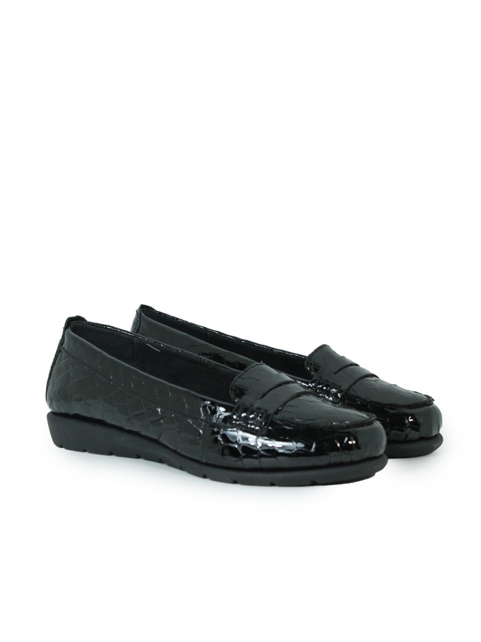ZAPATO DE PIEL CHAROL APLAUSO ABRIL NEGRO