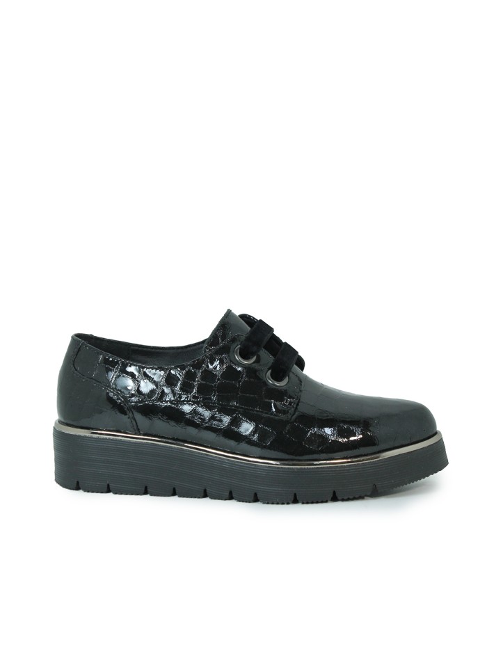 ZAPATO DE PIEL CHAROL APLAUSO ADELE NEGRO