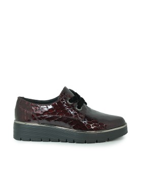 ZAPATO DE PIEL CHAROL APLAUSO ADELE BURDEOS