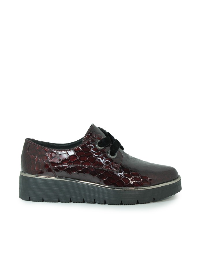 ZAPATO DE PIEL CHAROL APLAUSO ADELE BURDEOS