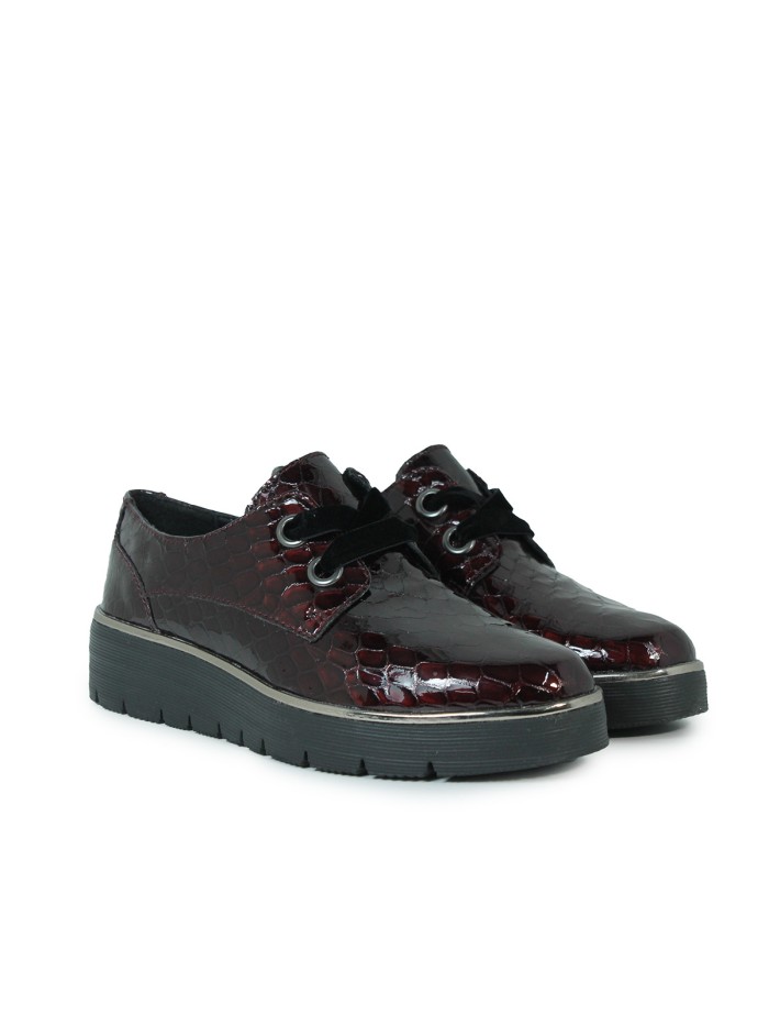 ZAPATO DE PIEL CHAROL APLAUSO ADELE BURDEOS