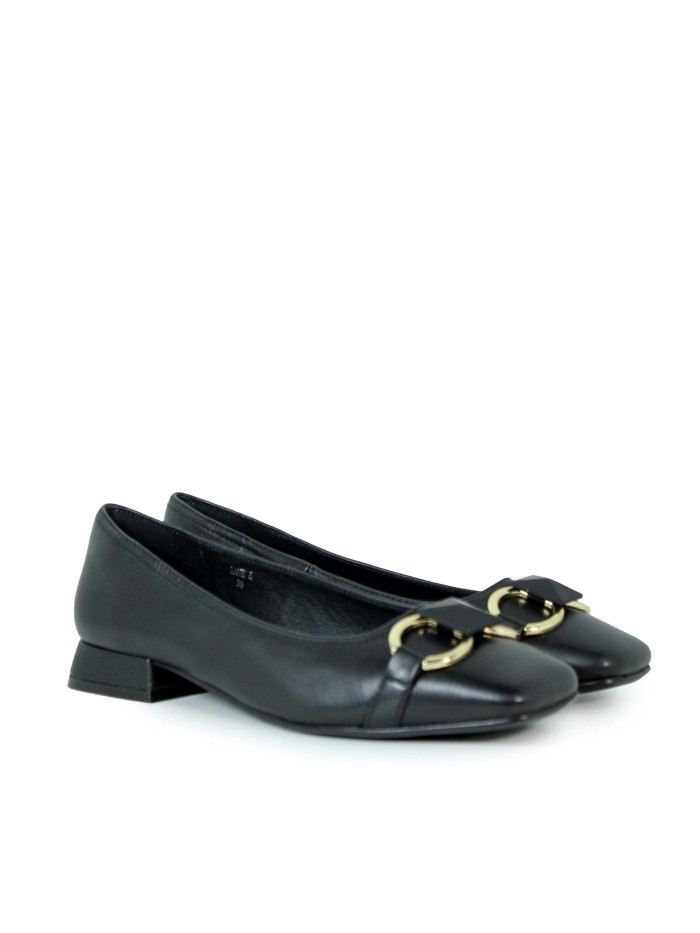 BAILARINAS CON HEBILLA DORADA STEPEHN ALLEN LAUR4 NEGRO